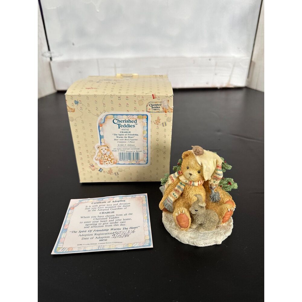 1992 Cherished Teddies Charlie "The Spirit of Friendship, Warms the Heart"